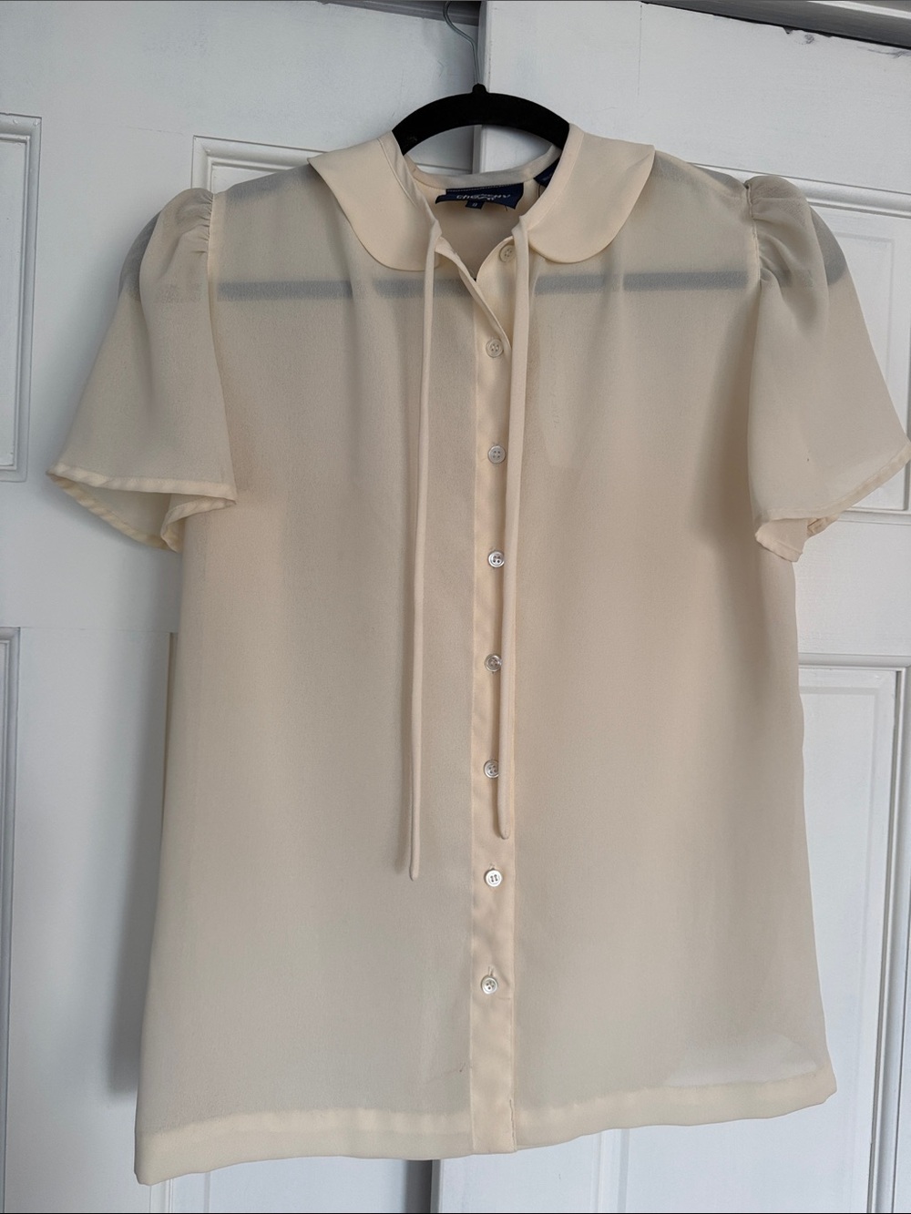 Givenchy Cream Tie-Neck Peter Pan Collar Blouse